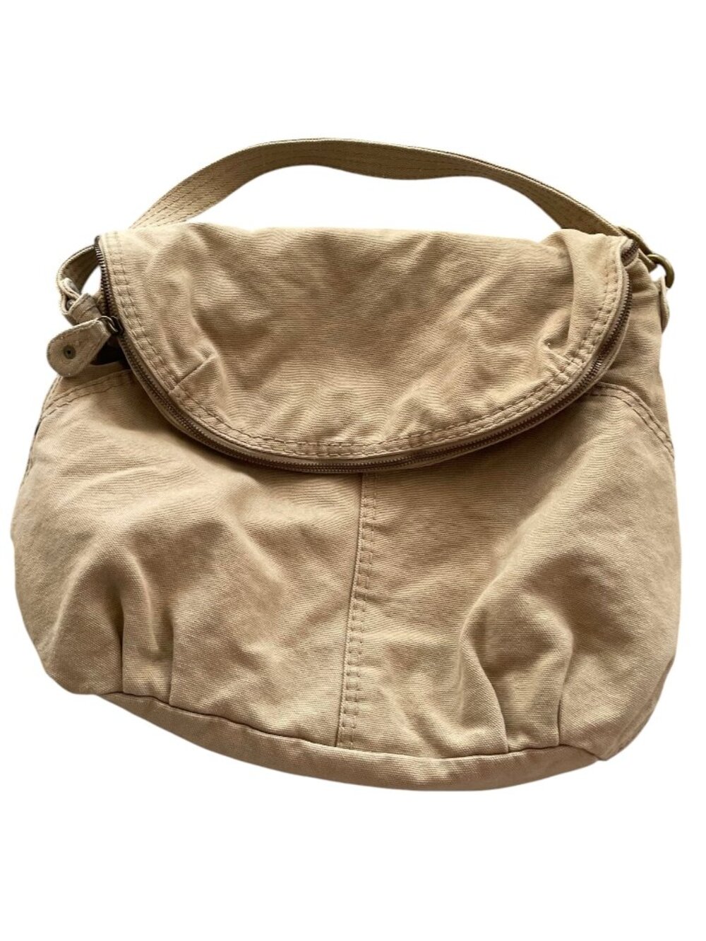 Vintage Y2K Old Navy Canvas Hobo Shoulder Bag Purse Tan Slouchy